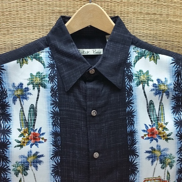 Batik Bay Men's Black shirts Hawaiian surfing NWT - Picture 2 of 7
